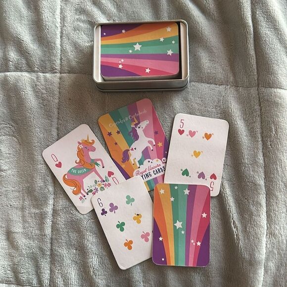 Cupcakes & Cartwheels Royal 🦄 Unicorn Playing Cards in Tin Case! - Picture 3 of 7